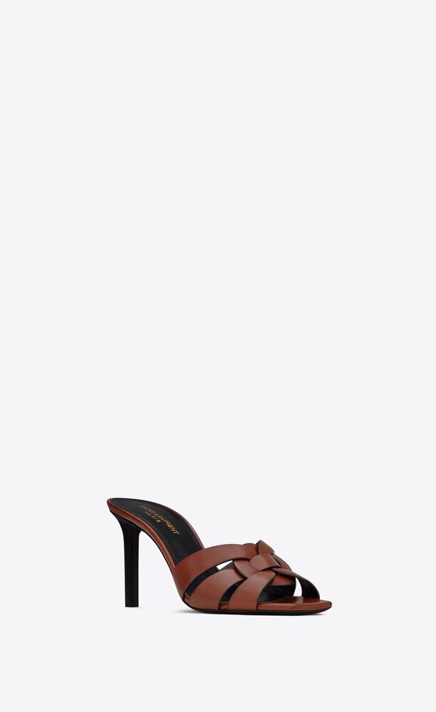 TRIBUTE heeled mules in smooth leather | Saint Laurent | YSL.com