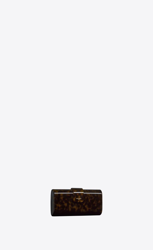 the opening minaudiere in tortoiseshell plexiglass
