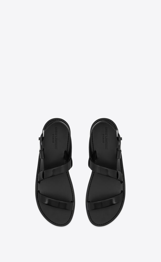 JEAN sandals in glazed leather | Saint Laurent | YSL.com