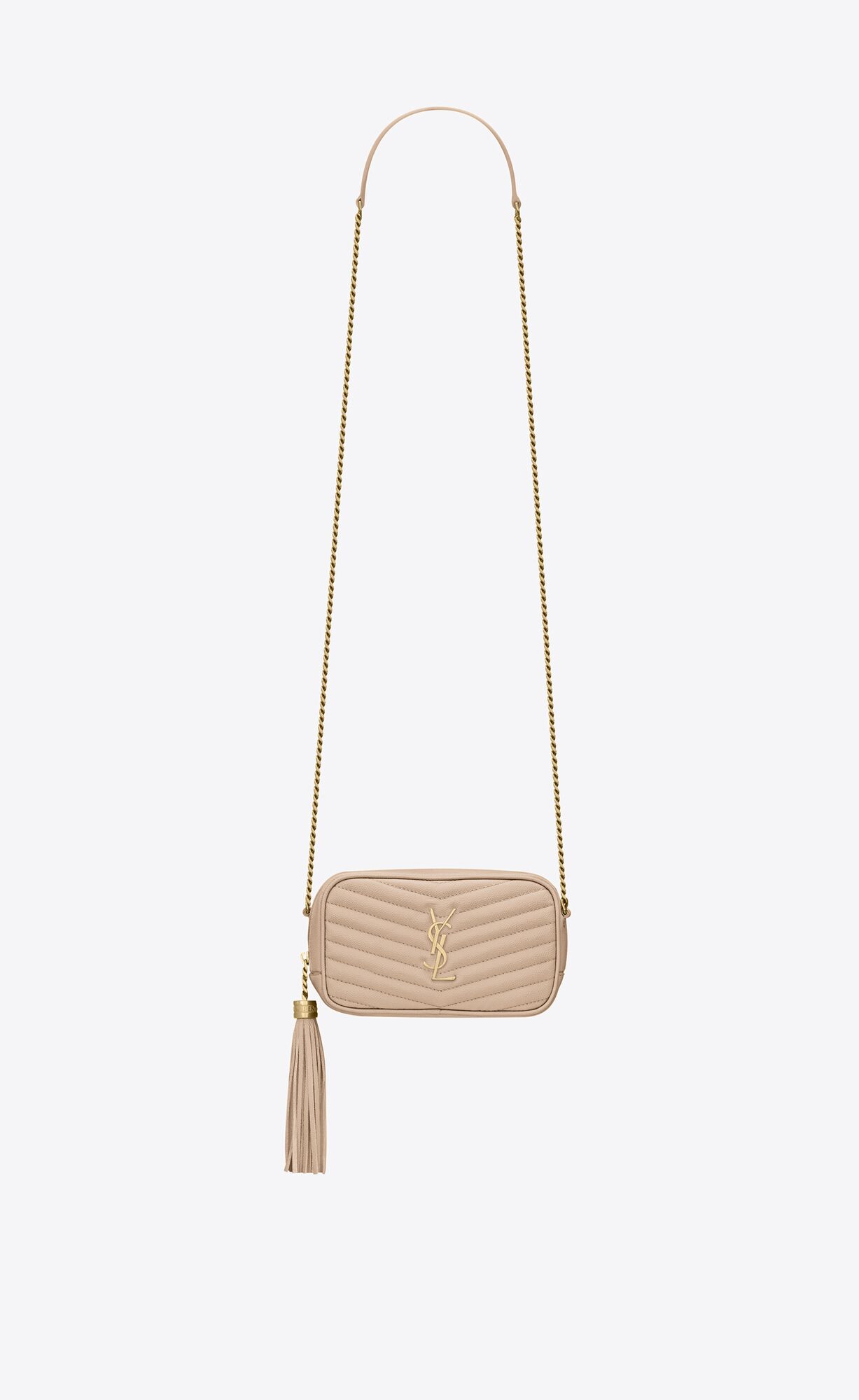 LOU Mini bag in quilted grain de poudre embossed leather Saint Laurent