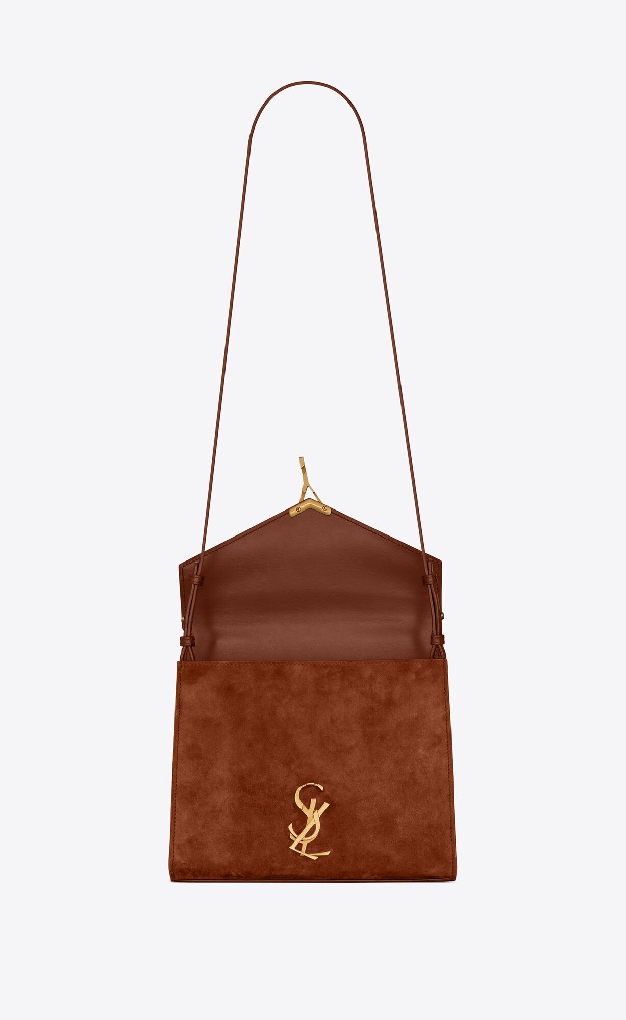 CASSANDRA Medium tophandle bag in smooth leather and suede Saint