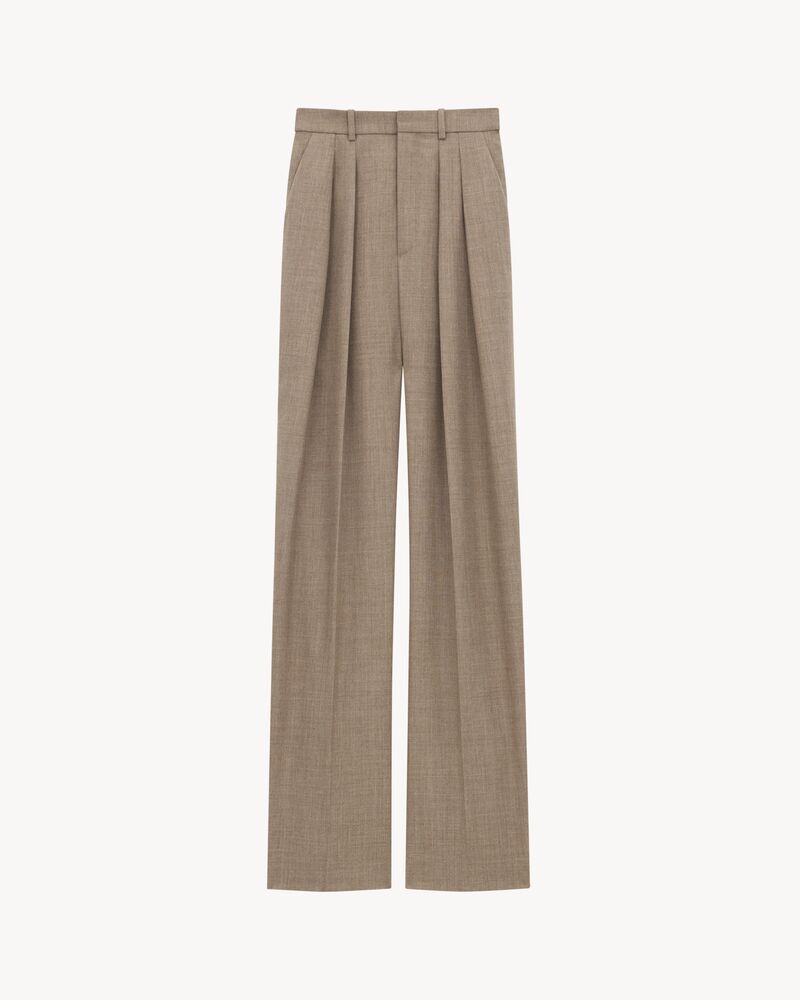 wide-leg pants in wool canvas