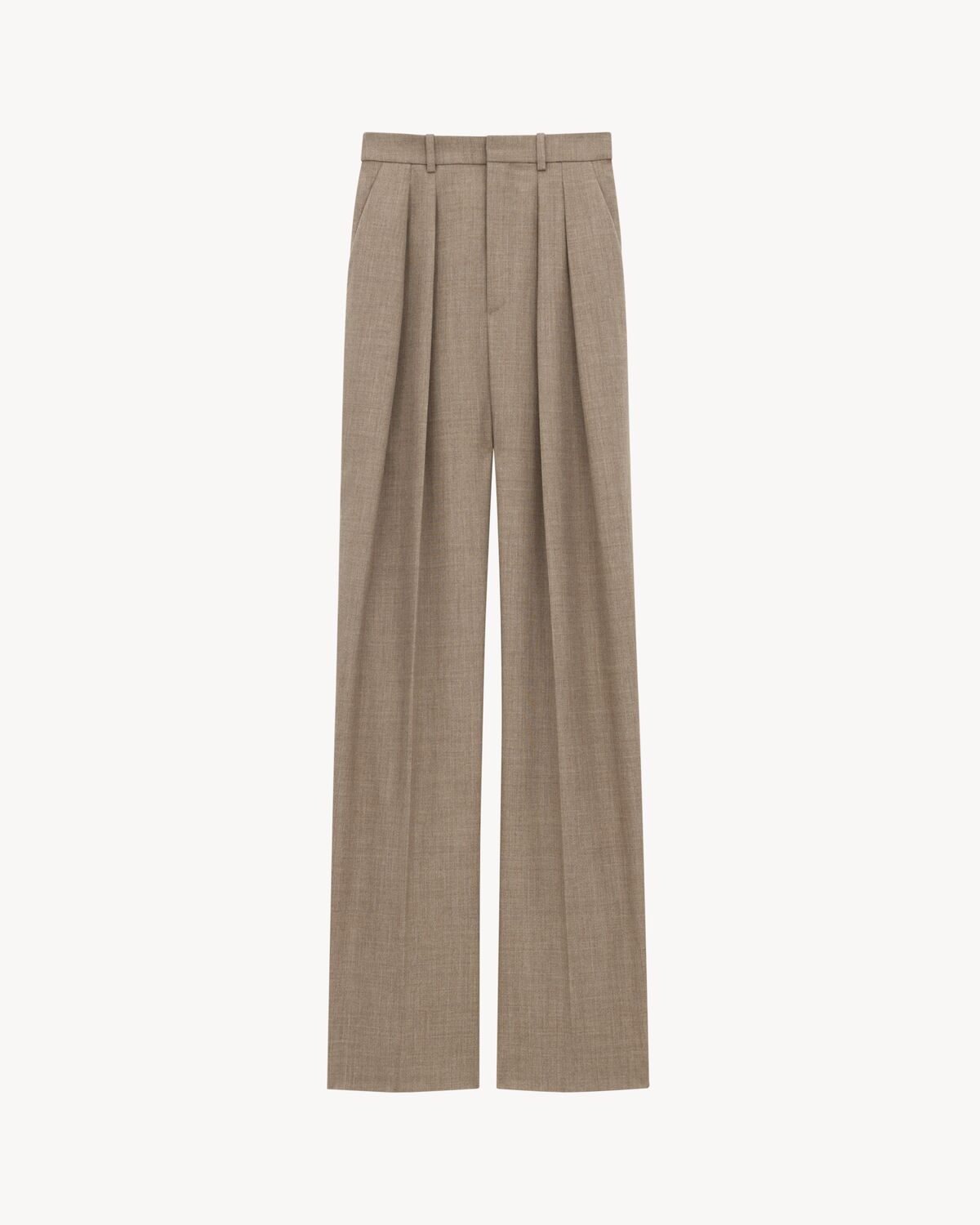 wide-leg pants in wool canvas