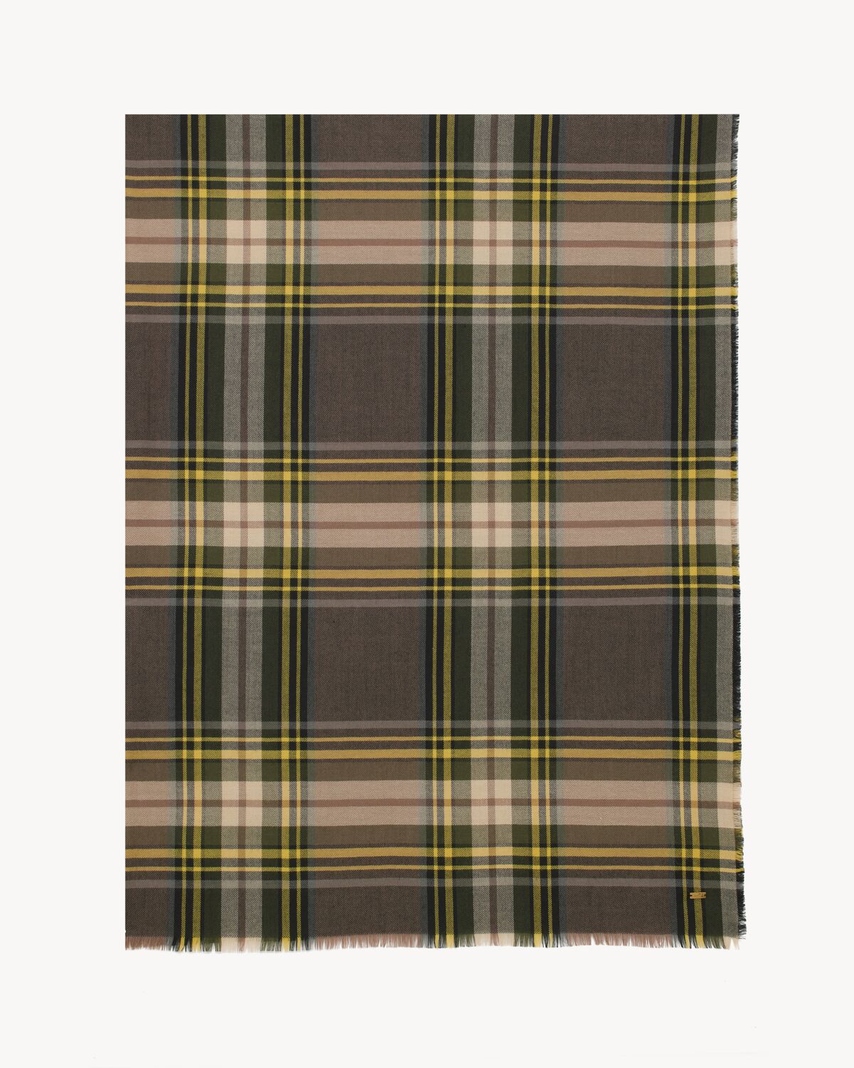 tartan scarf in wool and silk