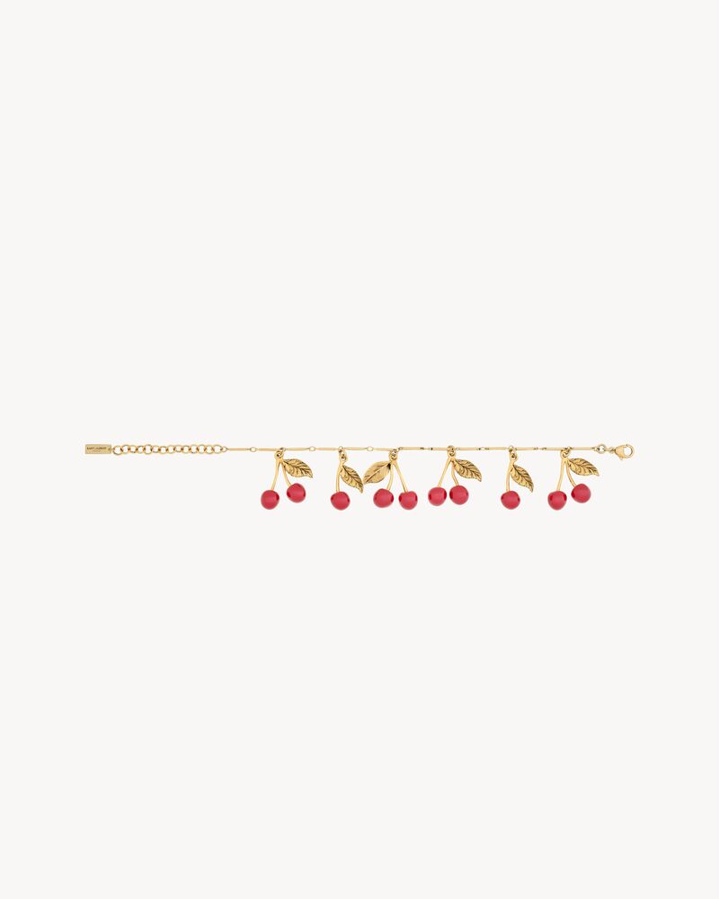 cherry bracelet in enamel and metal