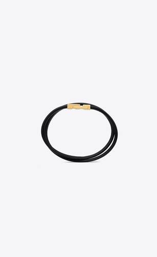 Leather bracelet Saint Laurent Black in Leather - 20787868