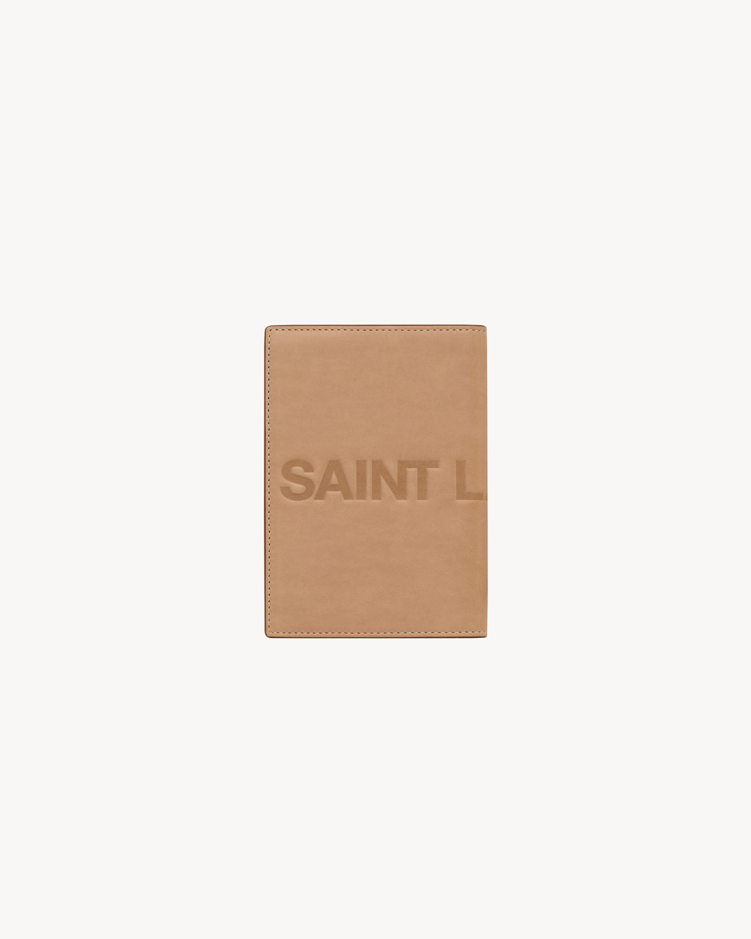 SAINT LAURENT passport case in vegetable-tanned leather