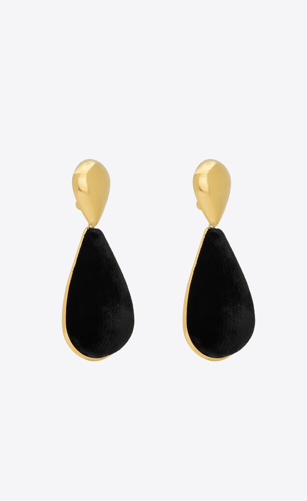 Hourglass earrings in velvet and metal | Saint Laurent | YSL.com