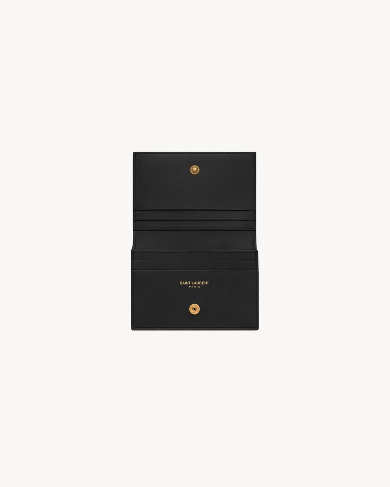 Monogram Quilted Leather Card Holder in Black - Saint Laurent