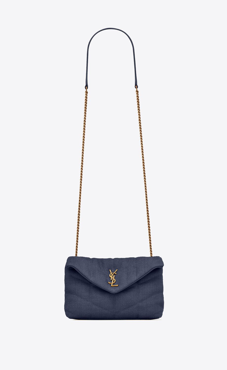 Puffer toy bag in canvas and smooth leather Saint Laurent