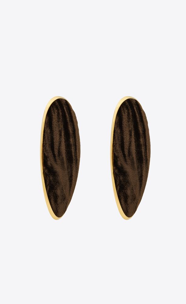 Long pebble earrings in velvet and metal | Saint Laurent | YSL.com