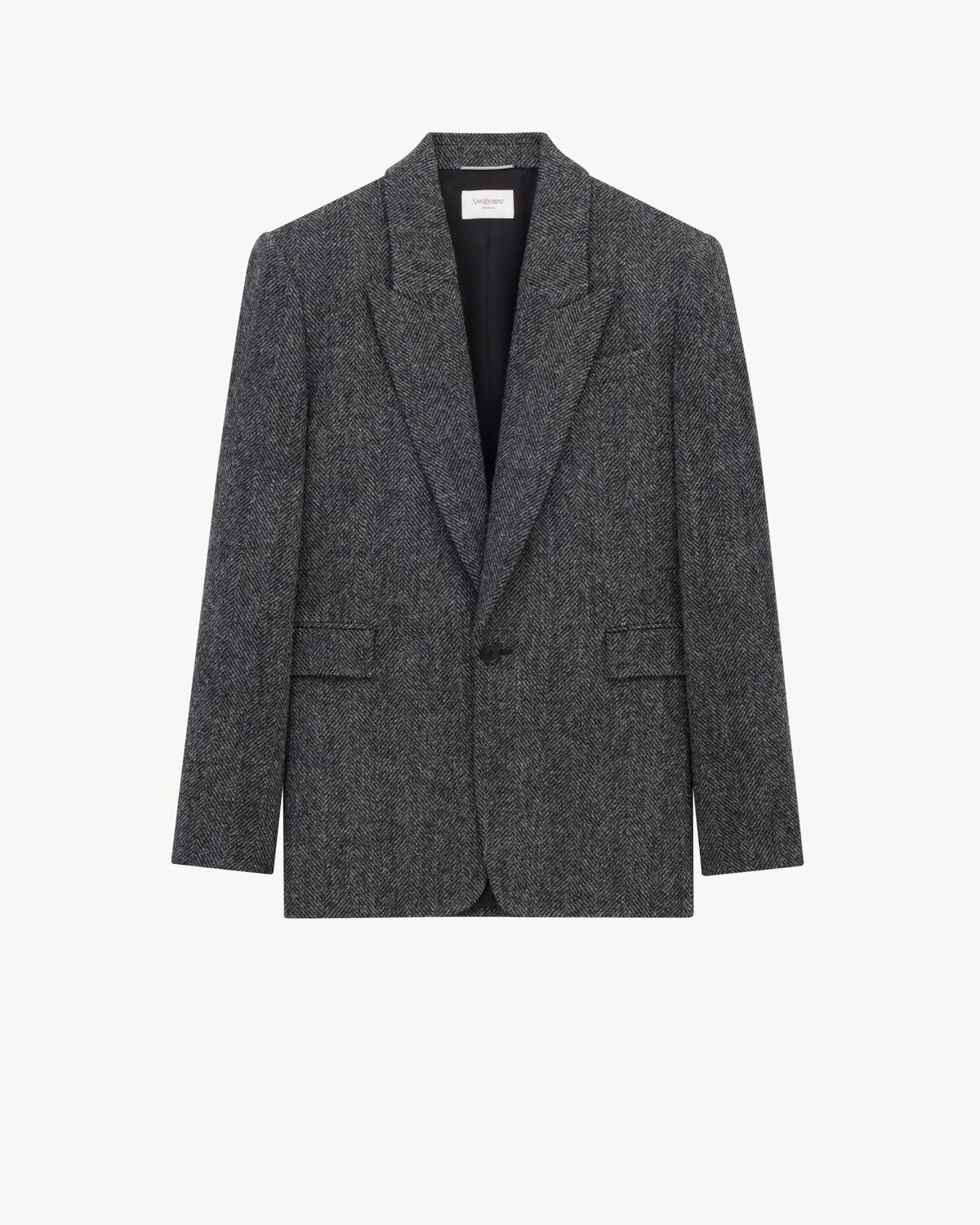 jacket in brushed herringbone wool