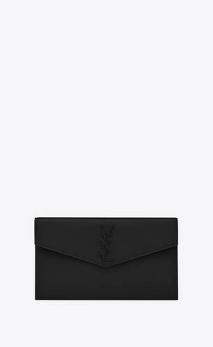 Uptown Patent Leather Clutch in Black - Saint Laurent