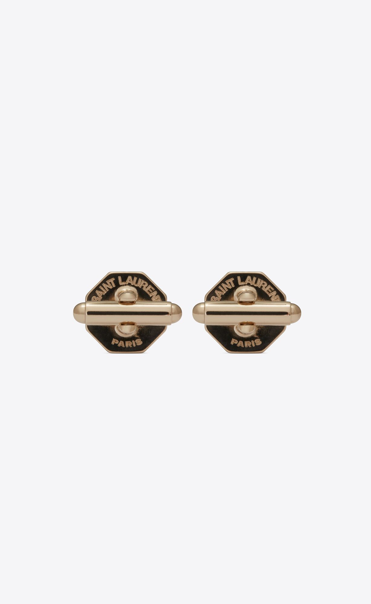 Octagon cufflinks in metal and enamel Saint Laurent Italy