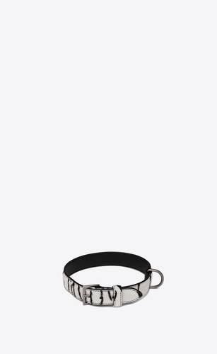 dog collar in ponyskin-look leather with a zebra print