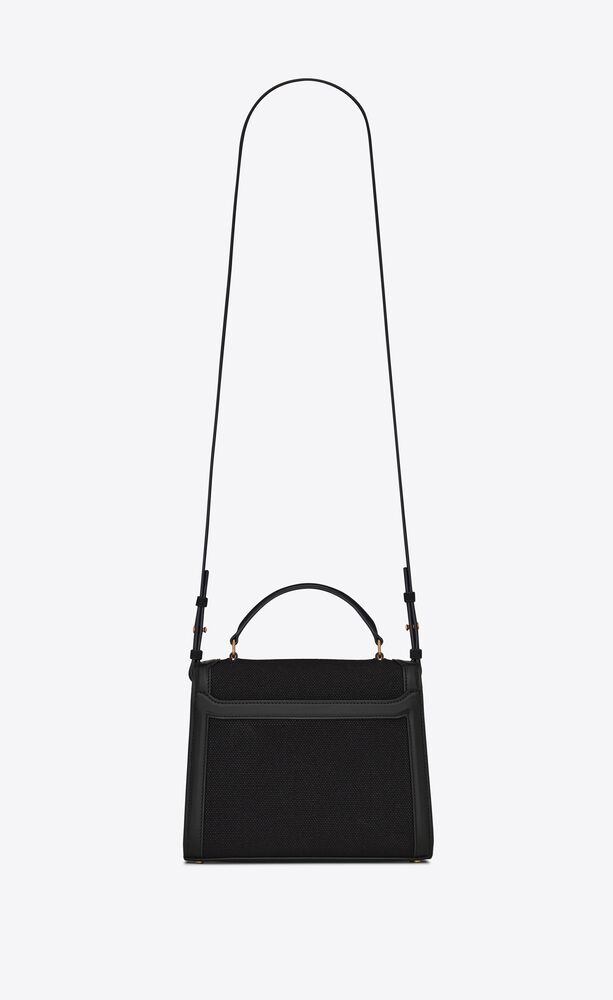 CASSANDRA MINI TOP HANDLE BAG in canvas and smooth leather Saint Laurent United States