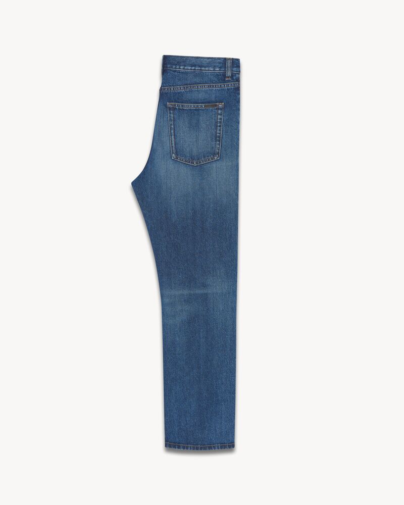 Jeans authentic dritti in denim washed blu inchiostro | Saint Laurent |  YSL.com