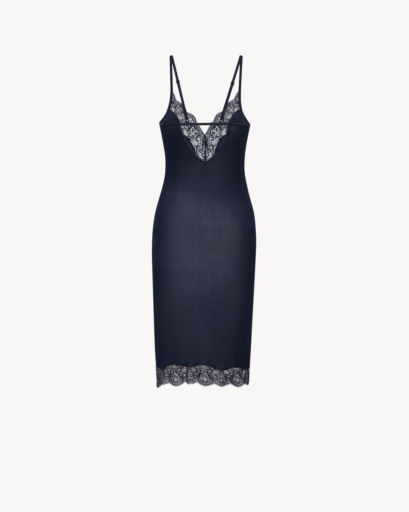 laced slip dress in silk jersey