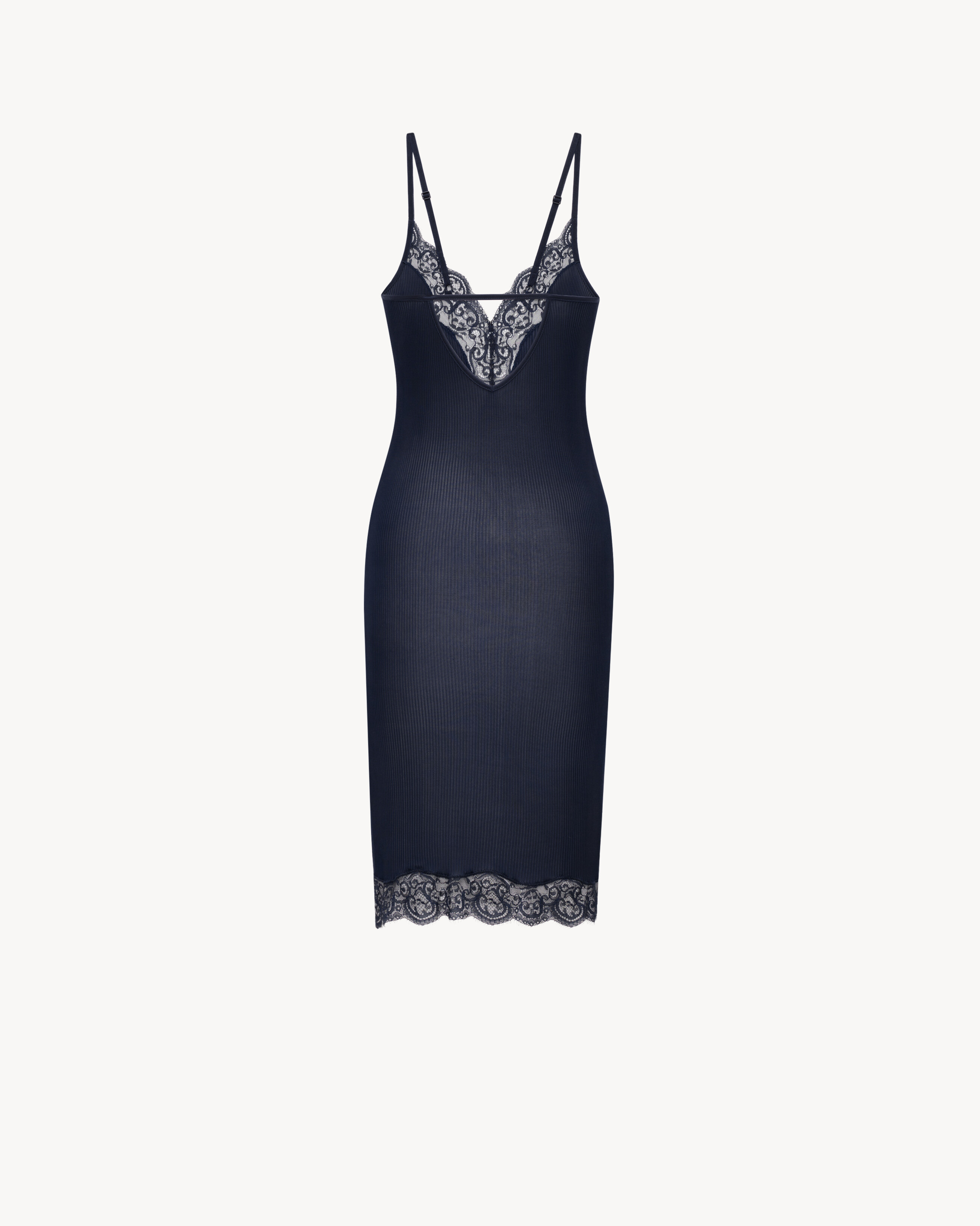 laced slip dress in silk jersey