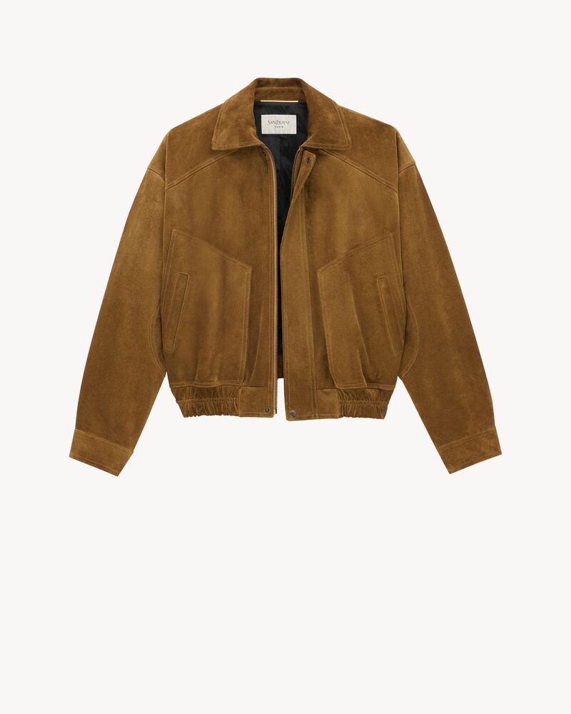 bomber jacket in suede