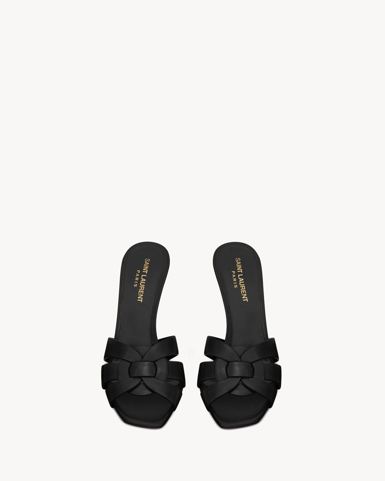 TRIBUTE heeled mules in smooth leather Saint Laurent Zimbabwe