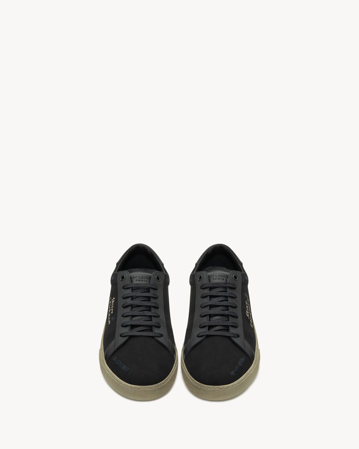 COURT CLASSIC SL/06 embroidered sneakers in canvas and smooth leather