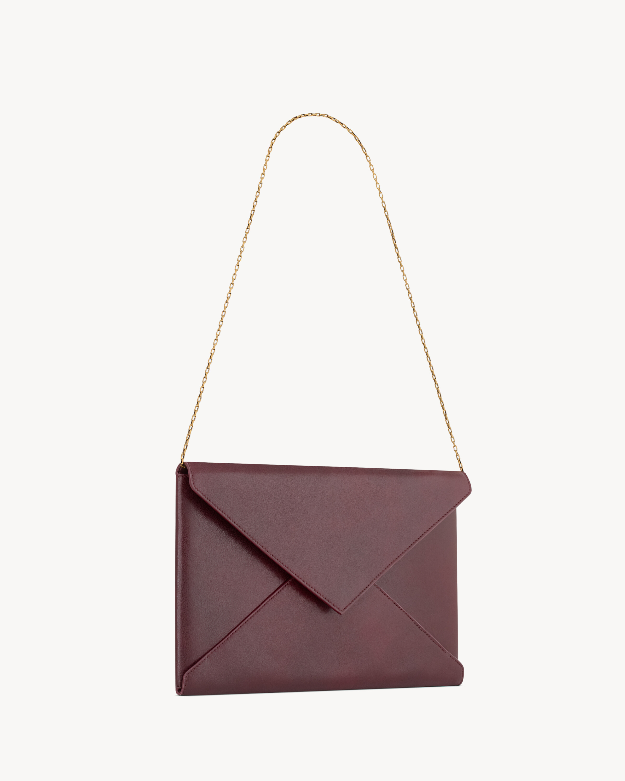 LETTER large pouch on chain in leather