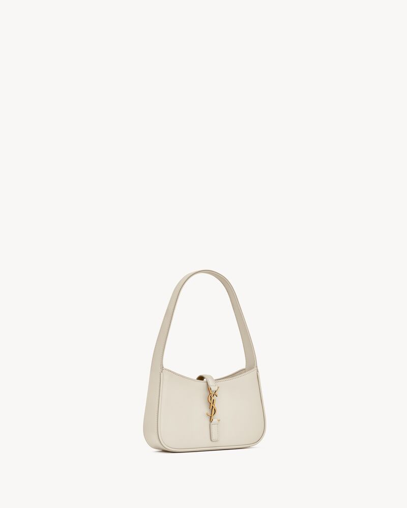 Saint Laurent LE 5 A 7 バーティカルショルダーバッグ ホワイト NEW Saint Laurent YSL Le 5 À 7 Mini Leather Hobo Bag - Blanc