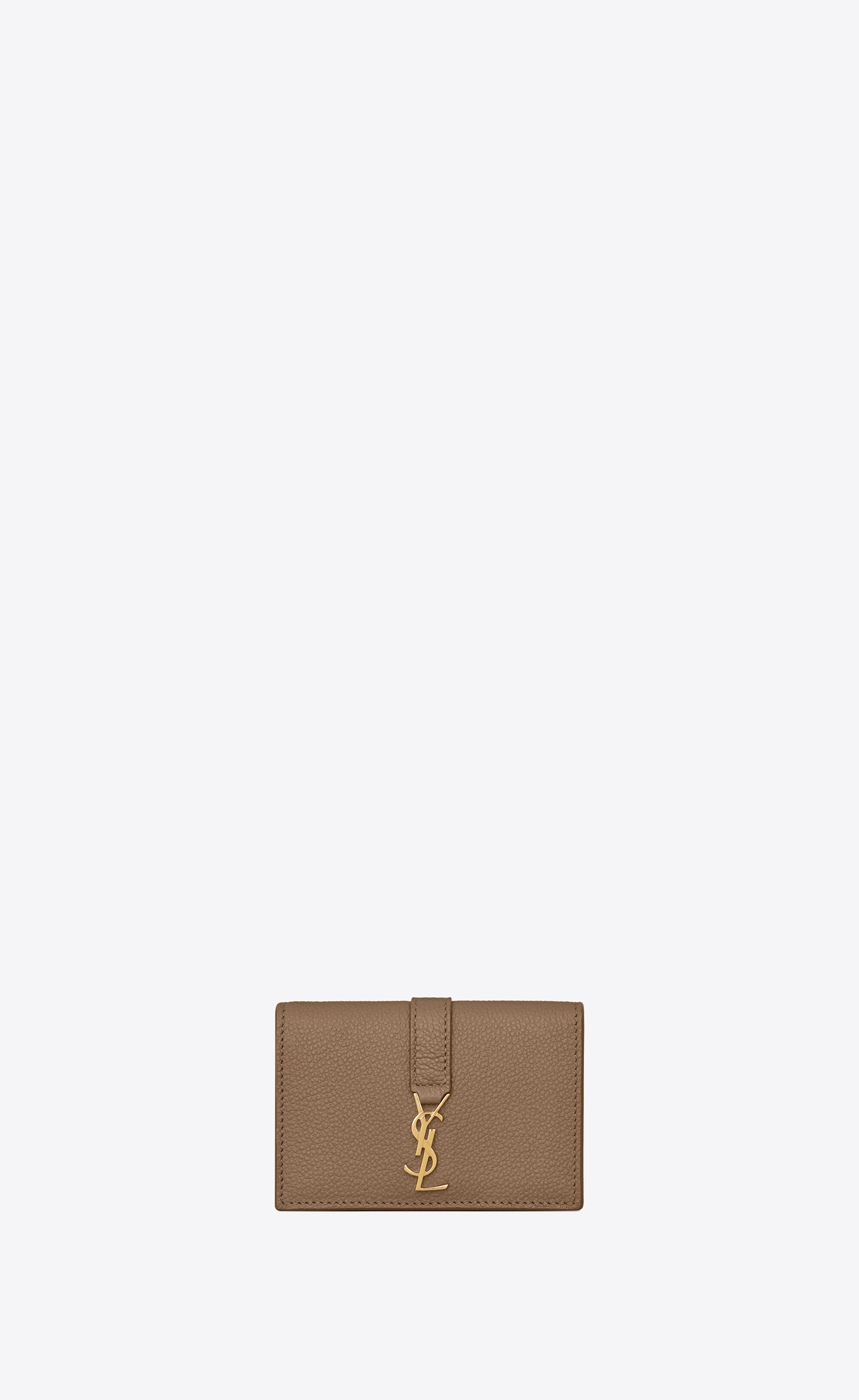 YSL LINE business card case in grained leather, Saint Laurent