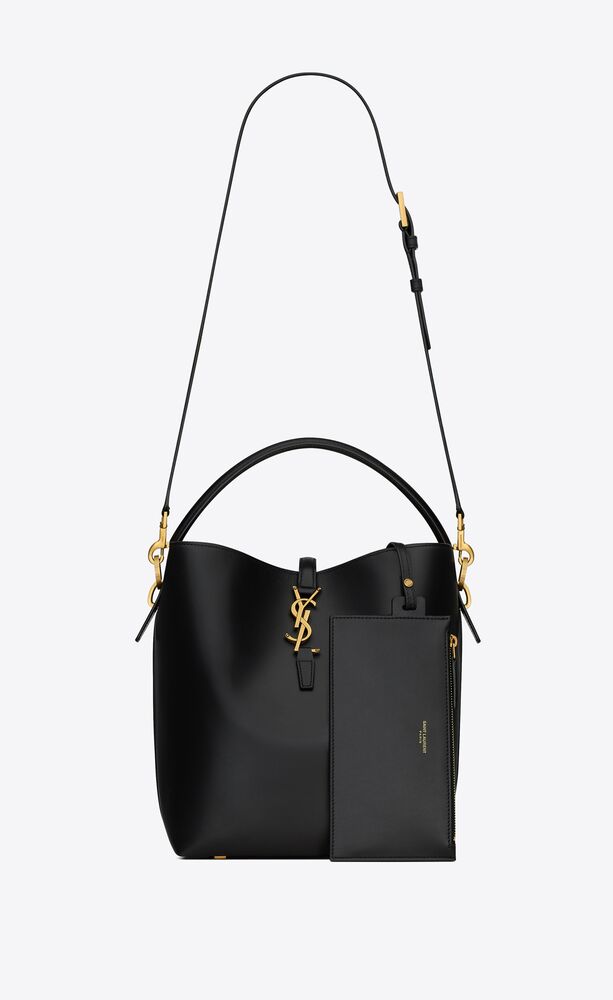 Le Monogramme leather-trimmed printed coated-canvas bucket bag