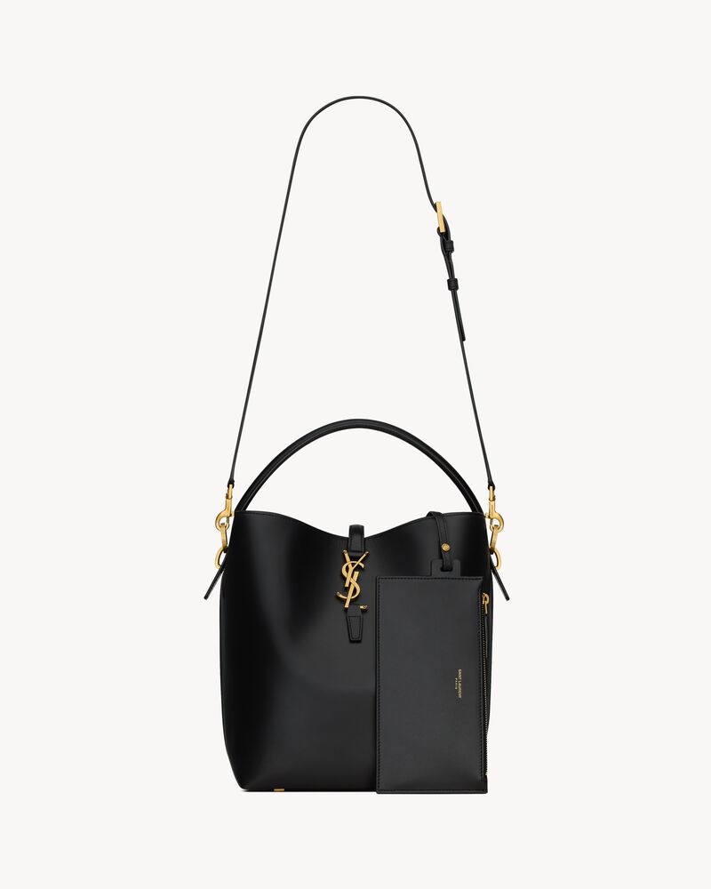 Le Monogramme leather-trimmed printed coated-canvas bucket bag