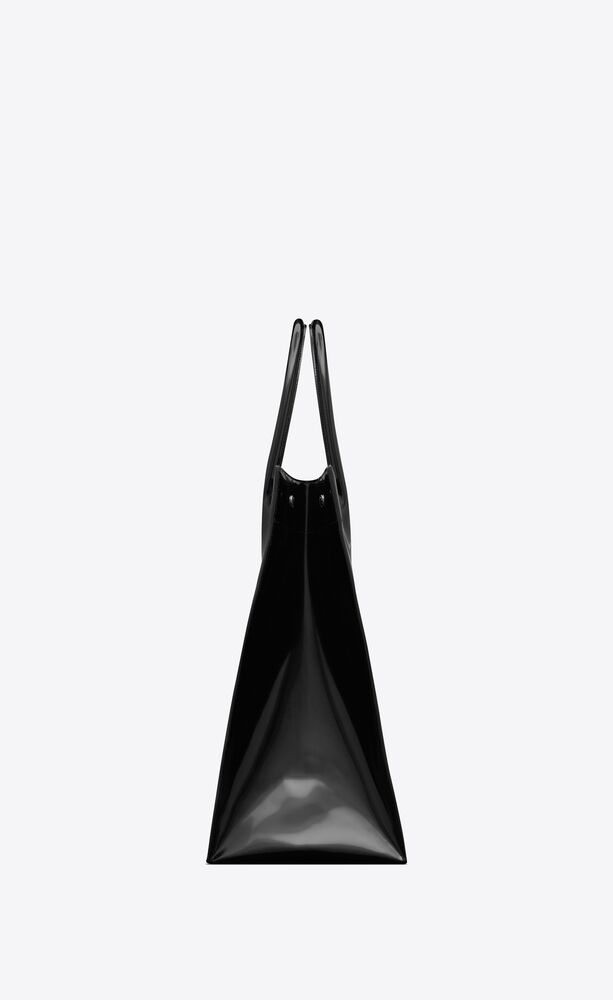 Saint Laurent Rive Gauche-debossed Leather Tote Bag - Black