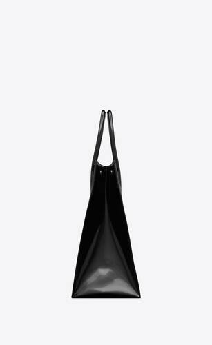 rive gauche large tote bag in glazed leather
