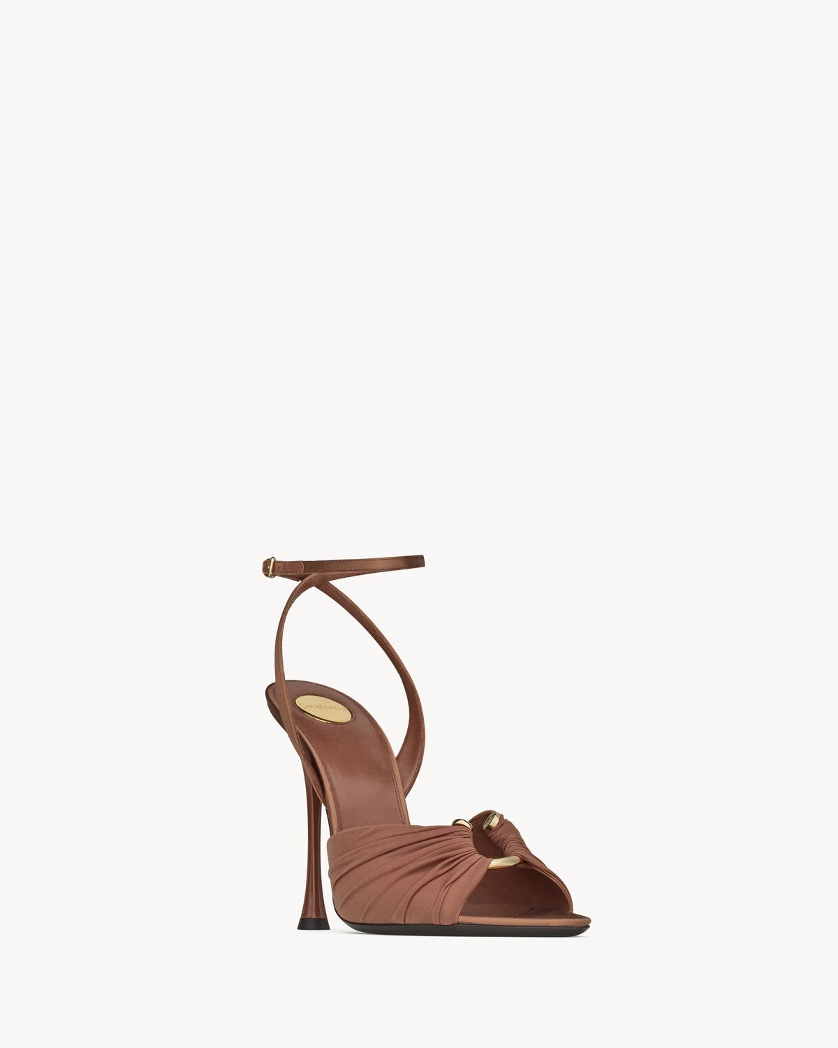 LOLA sandals in smooth leather and draped jersey