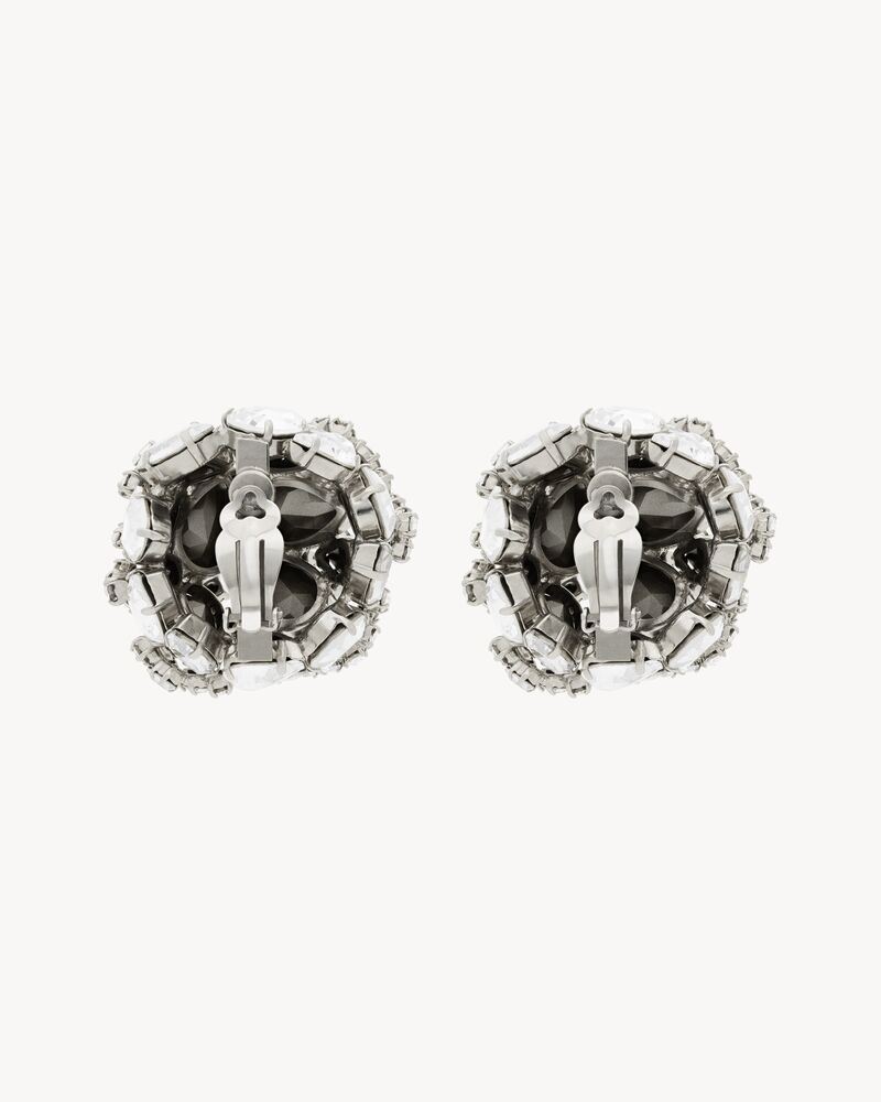 snowball earrings in crystal and metal