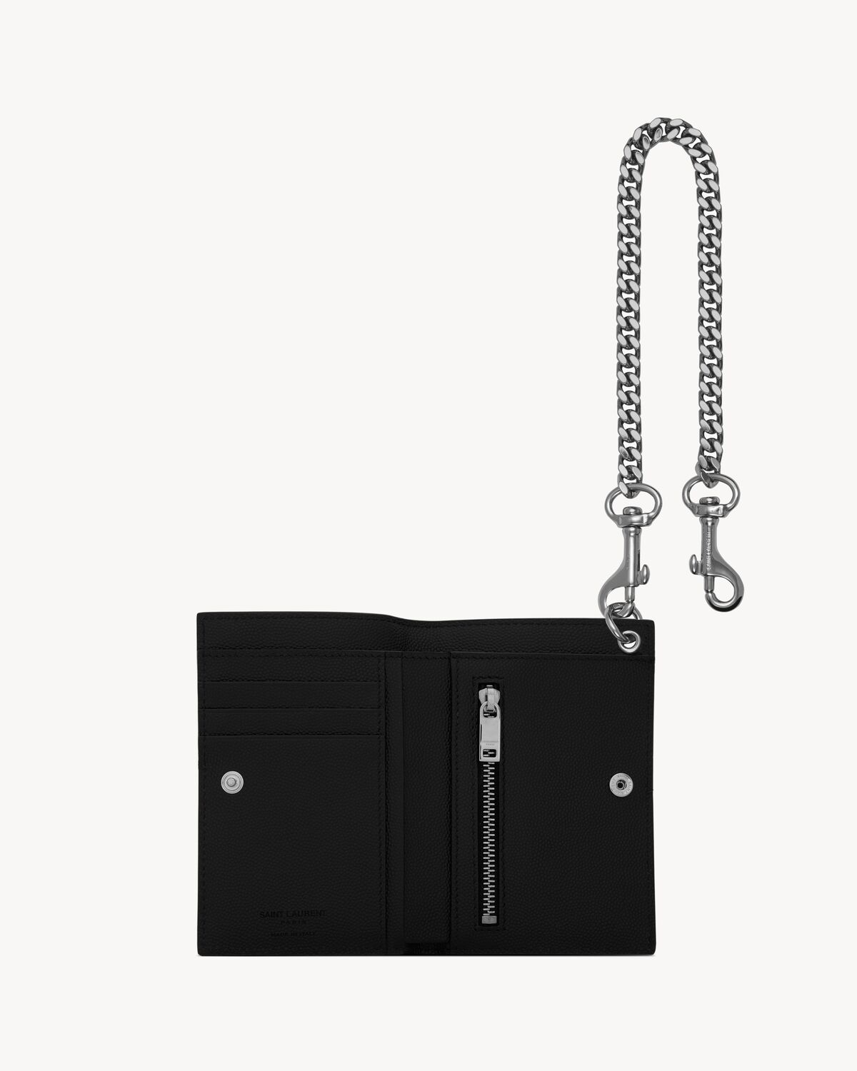 N/S chain wallet in grain de poudre leather