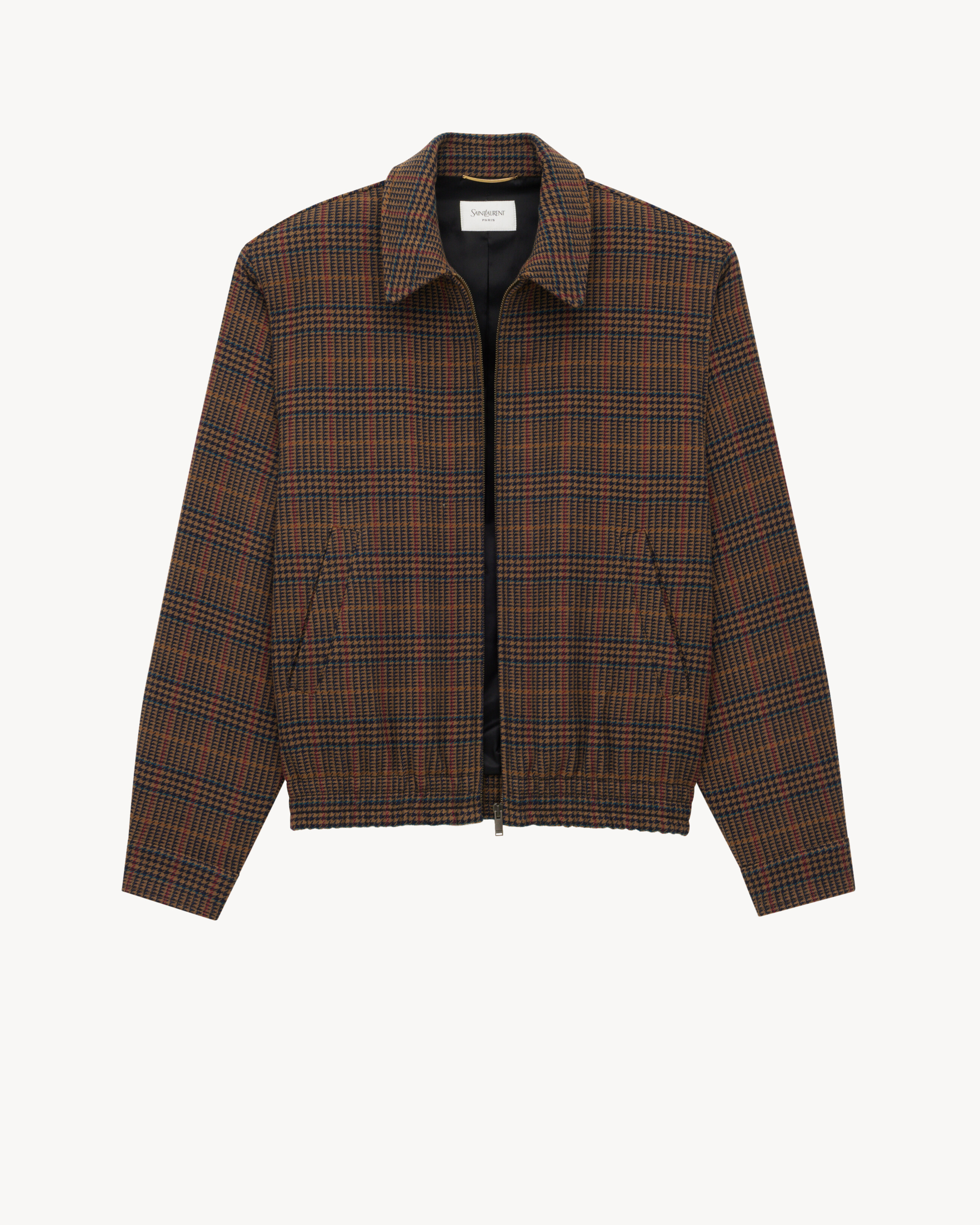 Blouson à carreaux en laine