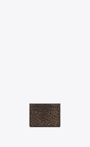saint laurent paris card case in leopard-print leather