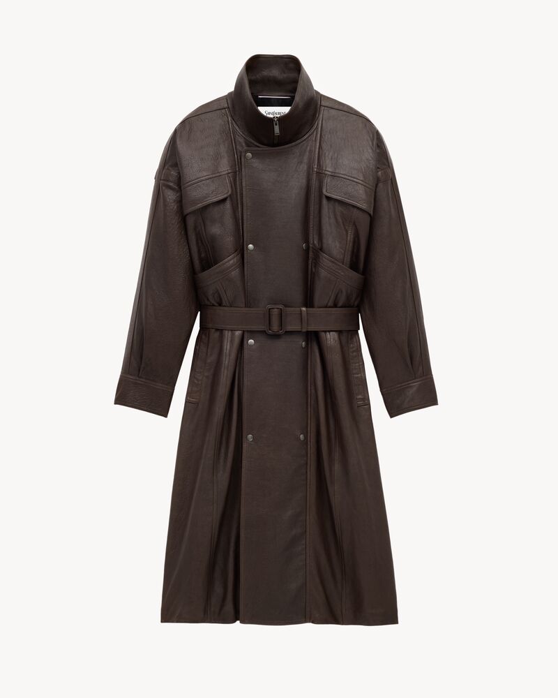 long coat in bubbled lambskin