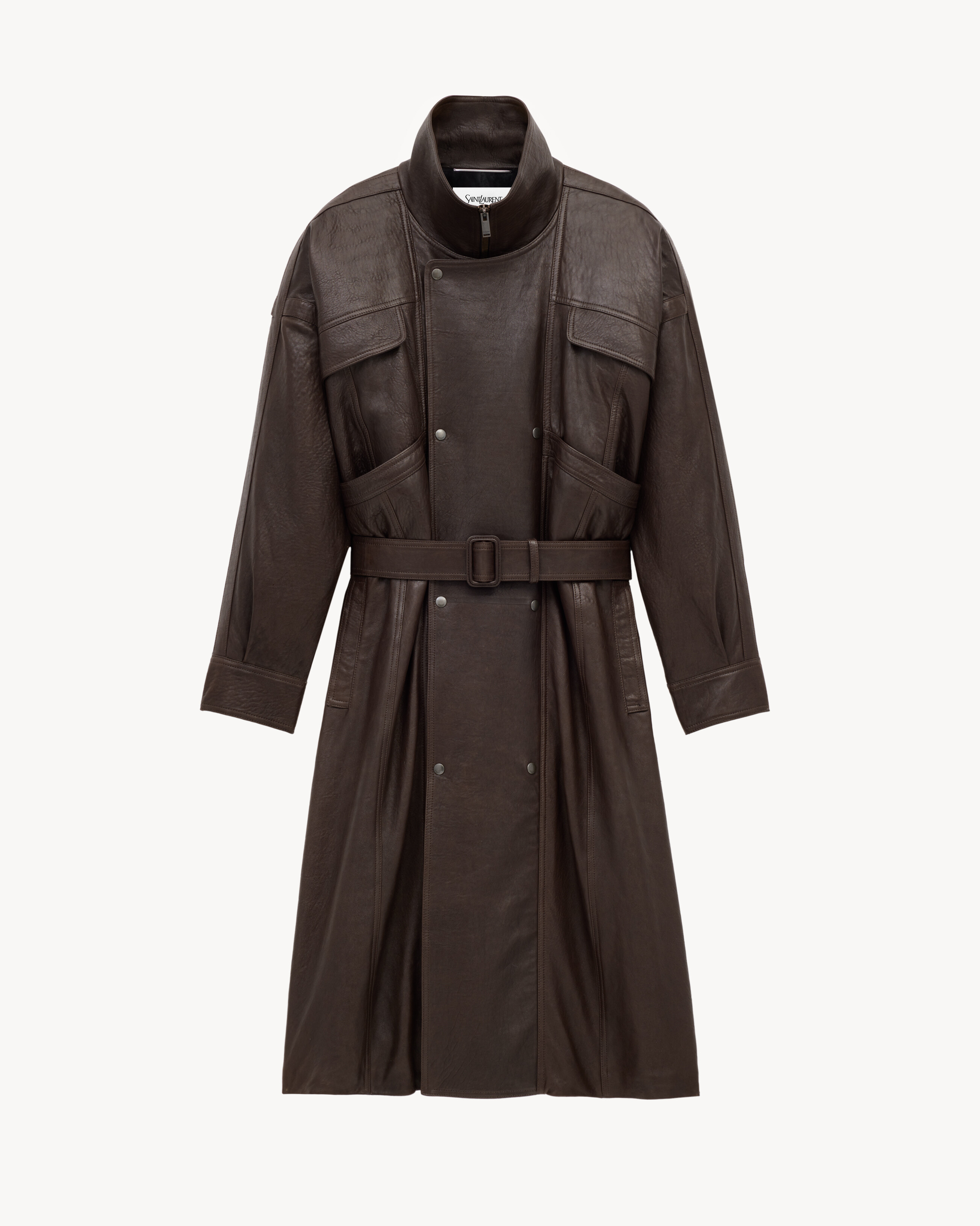 long coat in bubbled lambskin