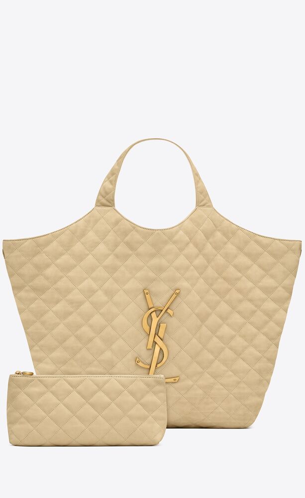 Saint Laurent Icare Quilted Leather Tote