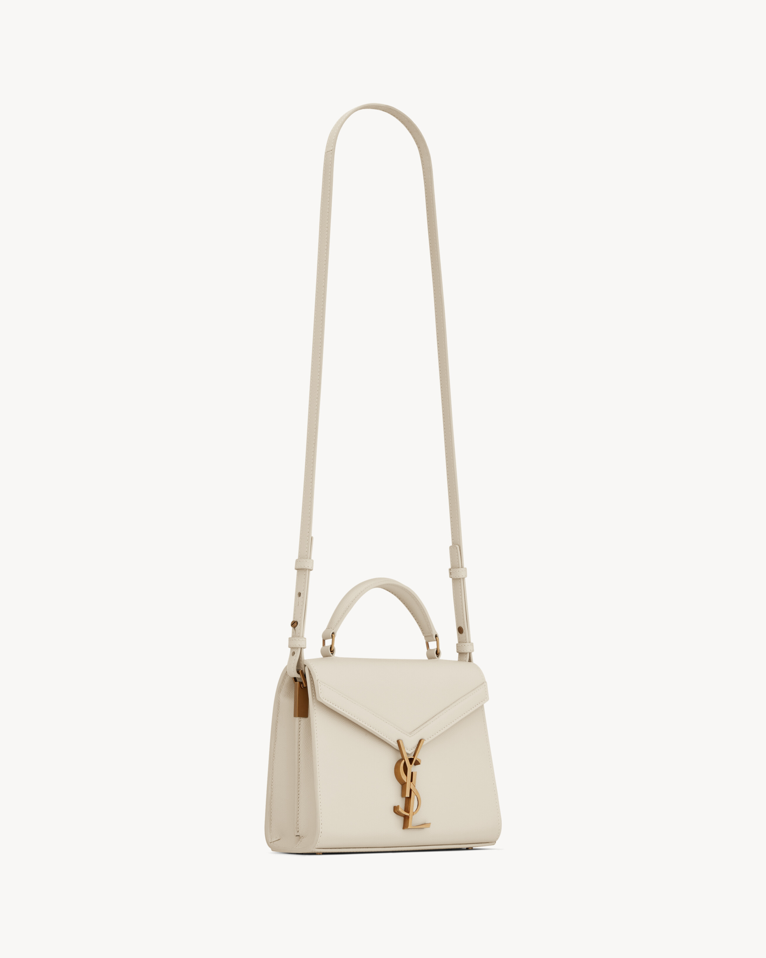 CASSANDRA Mini top handle bag in grain de poudre embossed leather