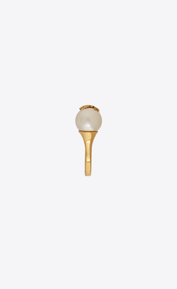 Louis Vuitton Monogram Pearl Cocktail Yellow Gold Ring – Opulent