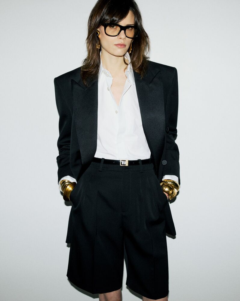 bermuda shorts in grain de poudre