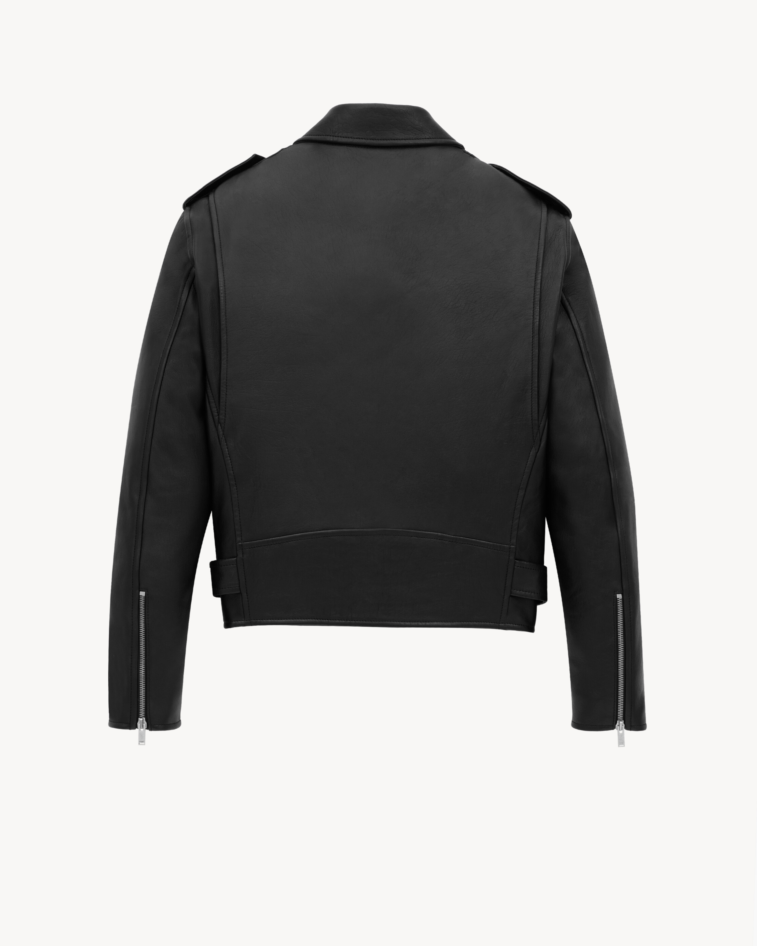 Chaqueta biker de piel de cordero granulada | Saint Laurent | YSL.com