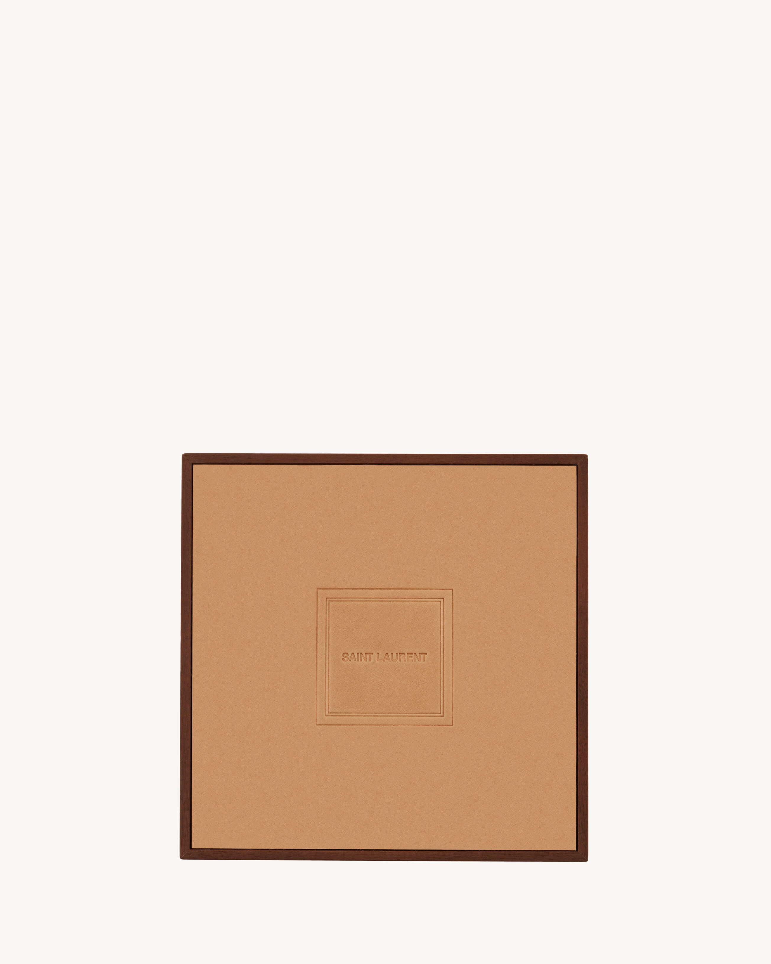 Large Square Box in Wood and Leather