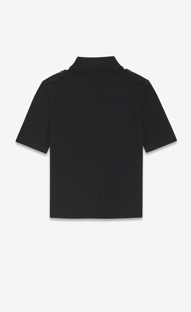 Polo shirt in wool and cotton | Saint Laurent | YSL.com