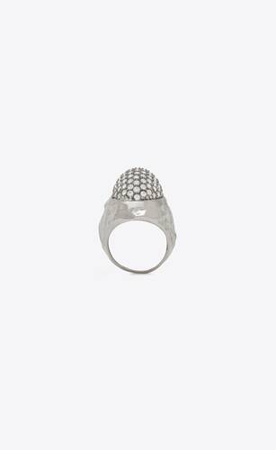 rhinestone egg ring in metal