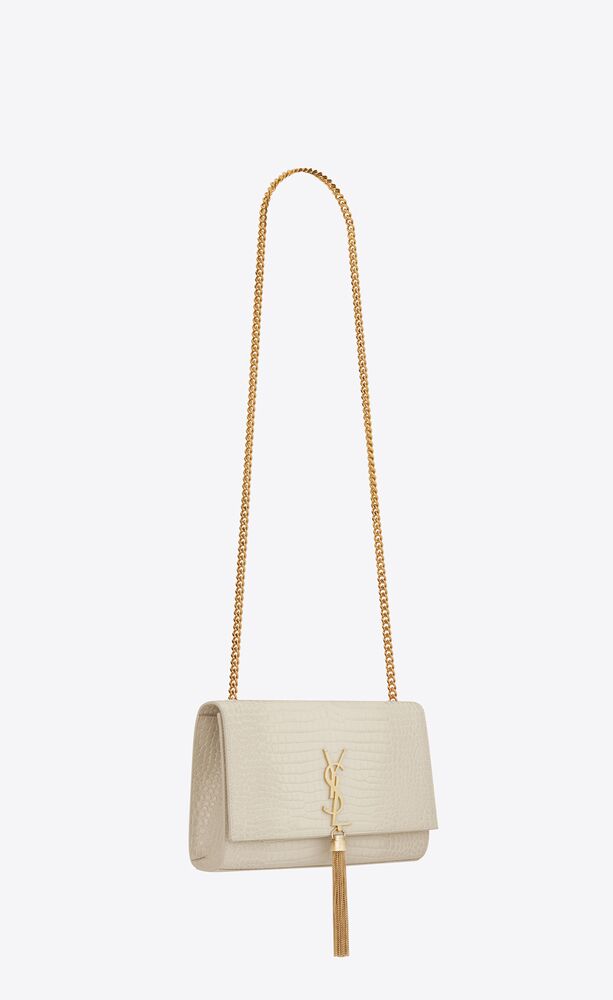 Saint Laurent Kate Medium Bag with Tassel in Grain de Poudre Embossed Leather