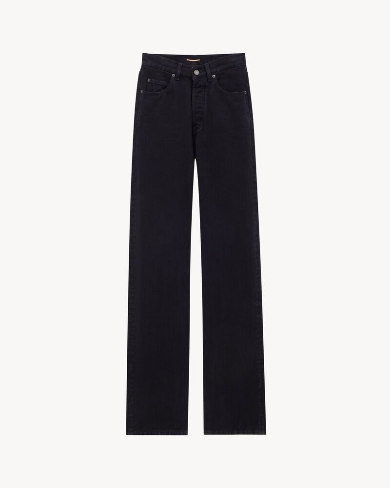 v-waist long baggy jeans in michigan blue denim